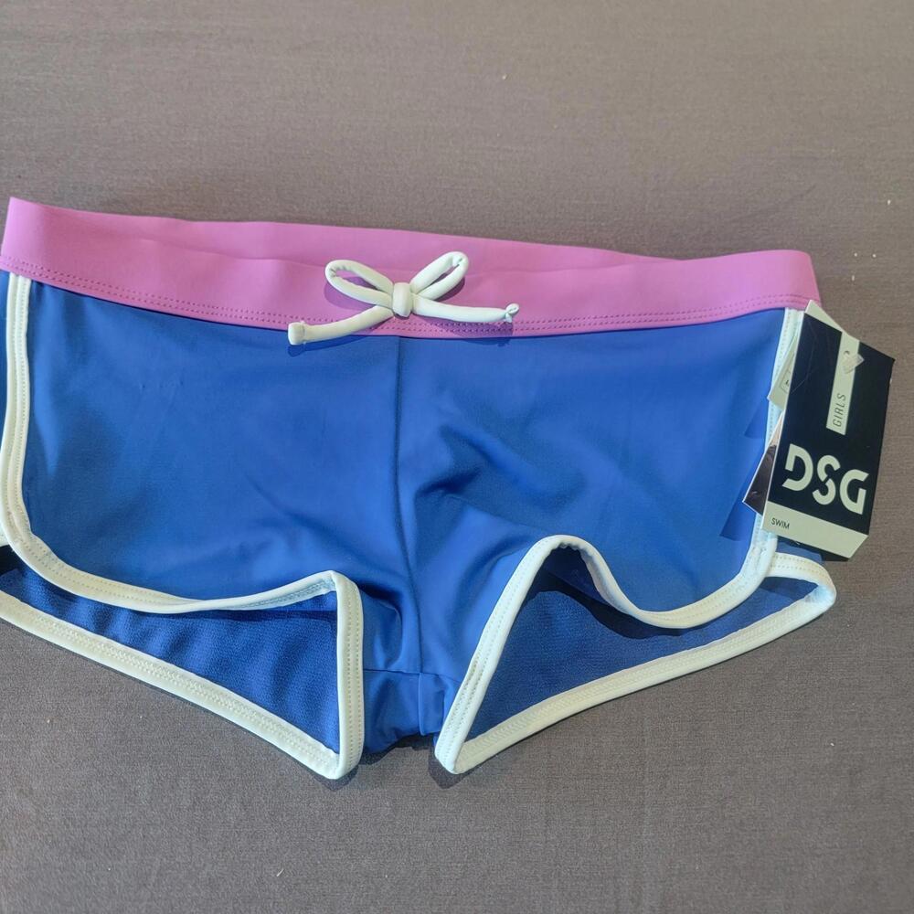 DSG Girls' Swim Shorts, Energized Blue, M(8-10) New With Tags MSRP $17.99